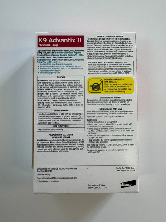 K9 Advantix II Large Dog 6 Doses Flea & Tick Prevention – Essence Enclave